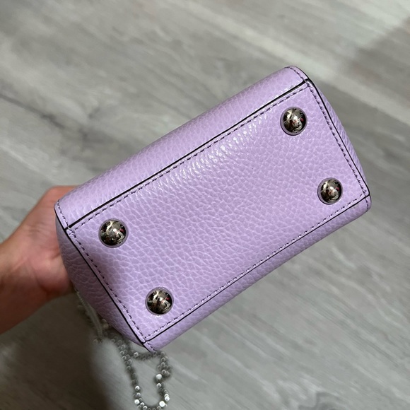 HENRI BENDEL "Marquis" Leather Micro Mini Crossbody Bag lavender - Picture 3 of 7